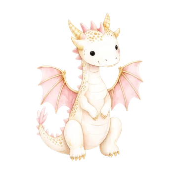 Dragao rosa de aquarela