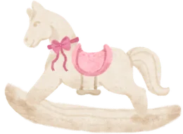 Cavalinho de brinquedo em aquarela